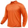 TACVASEN Men's Long Sleeve Polo Shirts Quick Dry Tactical Golf Collared Lightweight Work Breathable Moisture Wicking Outdoor Orange S view 1