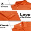 TACVASEN Men's Long Sleeve Polo Shirts Quick Dry Tactical Golf Collared Lightweight Work Breathable Moisture Wicking Outdoor Orange S view 3