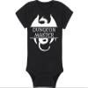 Gaming Baby Onesie and Blanket - Dungeon Master with Dragon - Dragon (3-6 Month - Black Fabric - White Design) view 4
