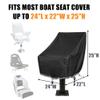 Boat Seat Cover, 600D waterproof captains chair boat seat cover, Resistant to Fading Pedestal Pontoon Chair Seat Cover, Full Length Protection for Your Helm Chair Cover, Black, 24"L x 22"W x 25"H view 2