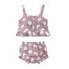 One opening 6M-5T Baby Girl Shorts Set Daisy Crop Vest Tank Tees Tops Short Pants Set Outfit Toddler Girl Summer Clothes (Purple girls shorts, 18-24 months) view 1
