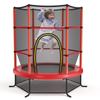 Giantex 55'' Mini Kids Trampoline With Safety Enclosure Net, ASTM Approved, No-Gap Safe Design, Easy to Assemble 4.6 Ft Outdoor Indoor Small Toddler Trampoline, Red view 1