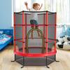 Giantex 55'' Mini Kids Trampoline With Safety Enclosure Net, ASTM Approved, No-Gap Safe Design, Easy to Assemble 4.6 Ft Outdoor Indoor Small Toddler Trampoline, Red view 2
