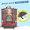 Giantex 55'' Mini Kids Trampoline With Safety Enclosure Net, ASTM Approved, No-Gap Safe Design, Easy to Assemble 4.6 Ft Outdoor Indoor Small Toddler Trampoline, Red view 4