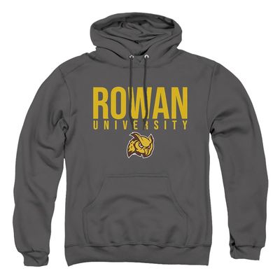 Rowan University Official Stacked Unisex Adult Pull-Over Hoodie,Charcoal, X-Large