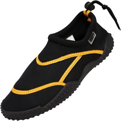 NORTY Wave Aqua Sock - Water Shoes for Kids - Swim Shoes for Kids - Beach Shoes for Kids - Water Socks - Aqua Shoes - Swimming Shoes - Black, Orange