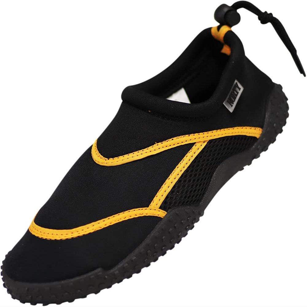 NORTY Wave Aqua Sock - Water Shoes for Kids - Swim Shoes for Kids - Beach Shoes for Kids - Water Socks - Aqua Shoes - Swimming Shoes - Black, Orange