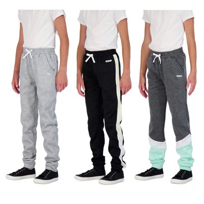 Hind Girls Sweatpants 3 Pack Fleece Jogger Pants for Girls Clothes (5-6, Black-Heather-Charcoal)