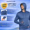 INGEAR Mens UPF 50+ Sun Hoodie  Lightweight UV Protection Shirt with Pocket, Quick-Dry SPF Rashguard for Fishing, Running, Hiking & Swimming (True Blue, XX-Large) view 3