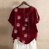 RKSTN Shirts for Women Women's Linen Shirt Womens Tops Casual Loose Blouse Button Cotton Linen T-Shirt Plus Size Pullover Shirt Daily Boho Tunic Tops Graphic Tees view 2