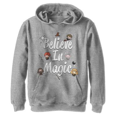Harry Potter Warner Brothers and the Deathly Hallows Believe In Magic Youth Pullover Hoodie Athletic Heather