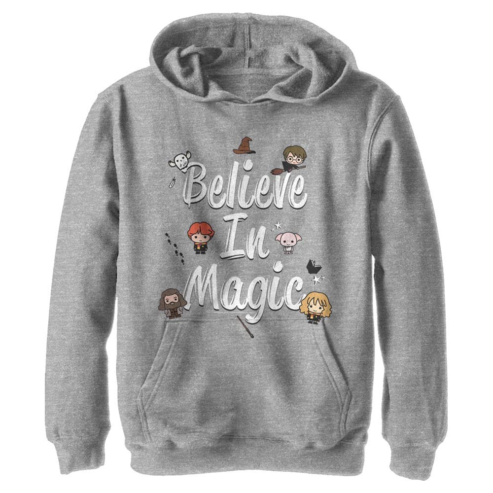 Harry Potter Warner Brothers and the Deathly Hallows Believe In Magic Youth Pullover Hoodie Athletic Heather