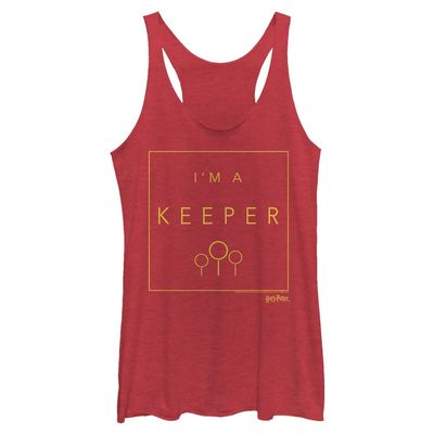 Harry Potter Warner Brothers and The Deathly Hallows Catch Me Women's Fast Fashion Racerback Tank Top Red Heather
