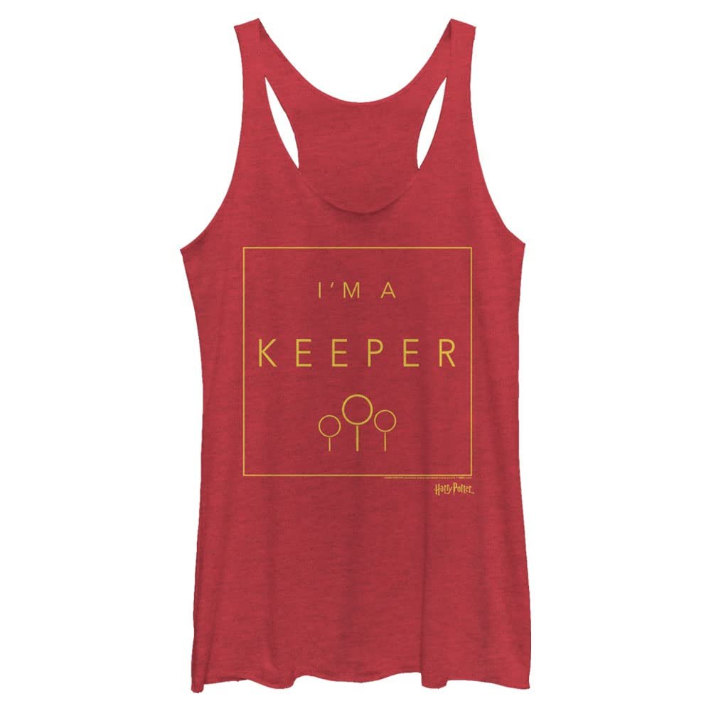 Harry Potter Warner Brothers and The Deathly Hallows Catch Me Women's Fast Fashion Racerback Tank Top Red Heather