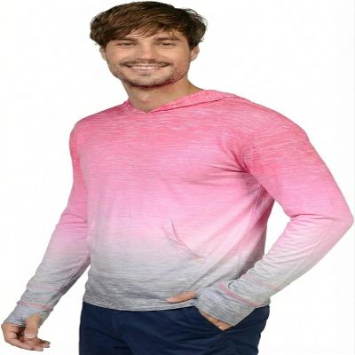 INGEAR Mens UPF 50+ Sun Hoodie  Lightweight UV Protection Shirt with Pocket, Quick-Dry SPF Rashguard for Fishing, Running, Hiking & Swimming (Pink Paradise, X-Large)