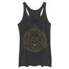 Harry Potter Warner Brothers and The Deathly Hallows Gryffindor Line Art Symbol Women's Fast Fashion Racerback Tank Top Black Heather view 1