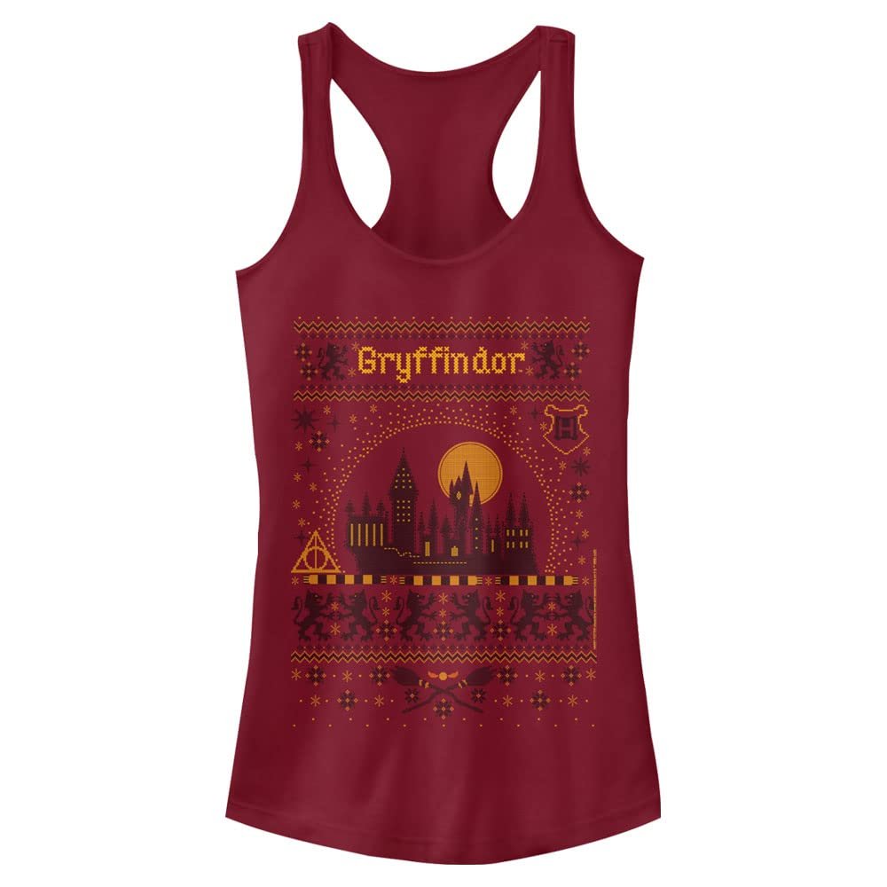 Harry Potter Warner Brothers and The Deathly Hallows Gryffindor House Sweater Women's Fast Fashion Racerback Tank Top Scarlet