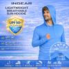 INGEAR Mens UPF 50+ Sun Hoodie  Lightweight UV Protection Shirt with Pocket, Quick-Dry SPF Rashguard for Fishing, Running, Hiking & Swimming (True Blue, X-Large) view 4