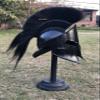 Nautical-Mart Medieval Roman King Leonidas 300 Spartan Helmet W/Black Plume + Muscle Body Armor Cuirass +Leather Leg Greaves Arm Bracer Halloween Costume LARP (Black Spartan Set) view 3