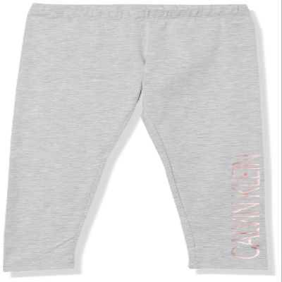 Calvin Klein Girls' Legacy Performance Leggings, Grey Shine, 8-10