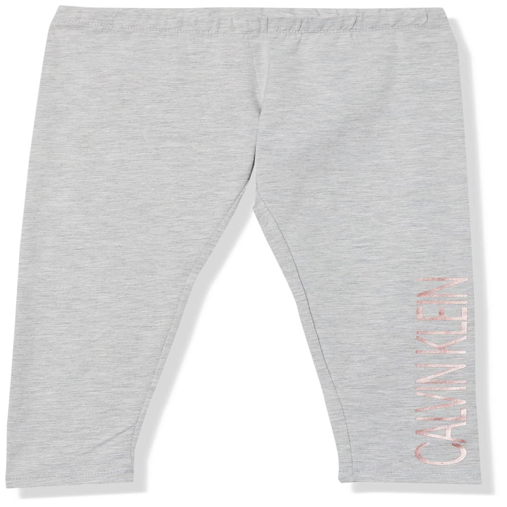 Calvin Klein Girls' Legacy Performance Leggings, Grey Shine, 8-10