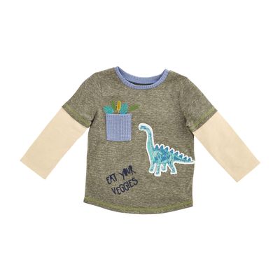 Mud Pie baby boys Football T-shirt Mud Pie Tee Eat Your Veggies Medium 2T 3T, Eat Your Veggies, 2-3T US