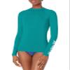 Hurley Women's Standard One and Only Long-Sleeve Rashguard, Emerald, Small view 1