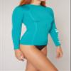 Hurley Women's Standard One and Only Long-Sleeve Rashguard, Emerald, Small view 3