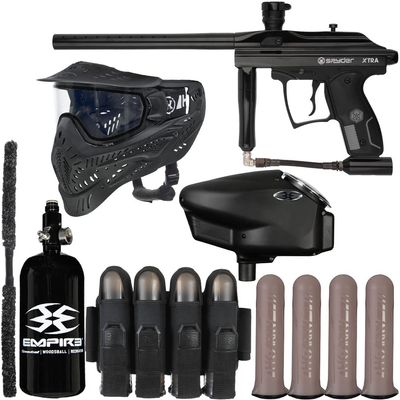 Action Village Kingman Spyder Xtra Vendetta Paintball Gun Package Kit (Gloss Black)