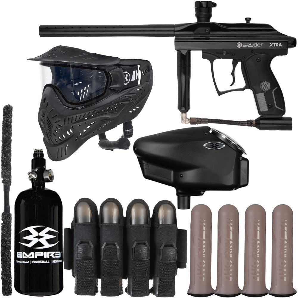 Action Village Kingman Spyder Xtra Vendetta Paintball Gun Package Kit (Gloss Black)