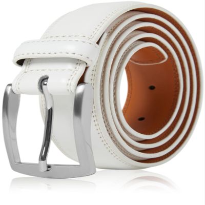 Access Denied Genuine Leather Dress Belts For Men - Mens Belt For Suits, Jeans, Uniform White Belt - Designed in the USA - Gifts For Men
