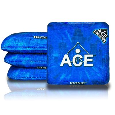CornholeAce Iconic - Light Blue (Set of 4 Bags) - Professional Cornhole Bags - ACE Pro Stamped