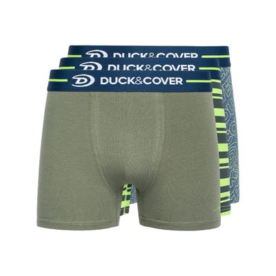 Duck and Cover Mens Amero Boxer Shorts (Pack of 3), Green/Blue/Gray, Small