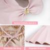 Koreshion Women Ponytail Sun Hat Reversible Fishing Hat Foldable Bowknot Summer Hat UPF 50+ Beach Cap Wide Brim Bucket Hat Pink view 3
