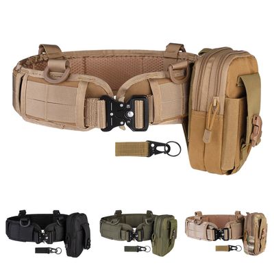 HLYQE Tactical Battle Set, Molle Belt, Shooting & War Belt (Khaki)