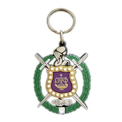 Express Design Group Omega Psi Phi Rubber Crest Key Chain Multicolor