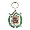 Express Design Group Omega Psi Phi Rubber Crest Key Chain Multicolor view 1