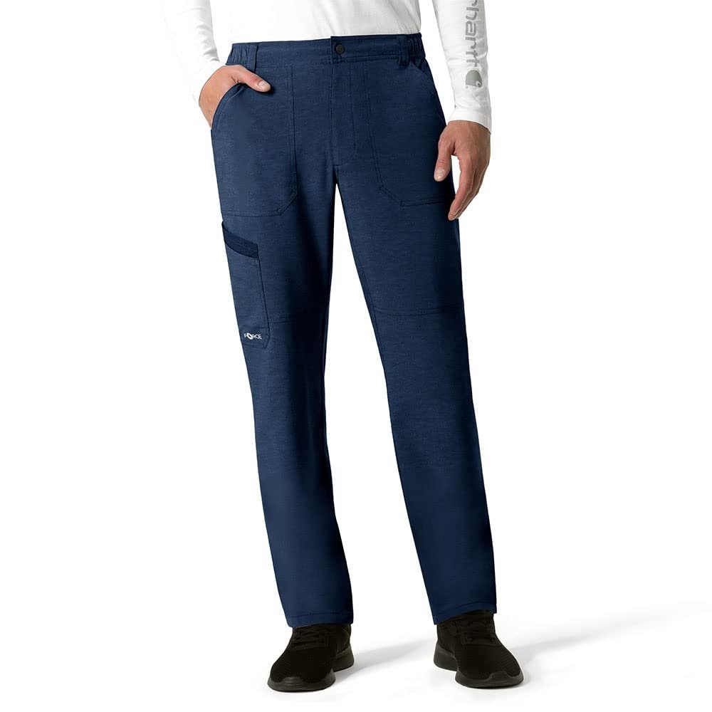 Carhartt Men's Force Cross-Flex Modern Fit Straight Leg Cargo Pant, Navy Heather, Small
