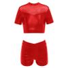 easyforever Kids Girls Dance Outfits Gymnastics Leotard Training Suit Sports Bra Crop Top with Shorts Set Red B 16 view 1