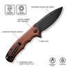 CIVIVI Folding Pocket Knife- Praxis Flipper Liner Lock Knife, 3.75" Black Stonewashed Blade with Cuibourtia Wood Handles, Reversible Clip for Everyday Carry Outdoor Use C803H view 2