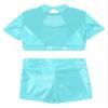 easyforever Kids Girls Dance Outfits Gymnastics Leotard Training Suit Sports Bra Crop Top with Shorts Set Mint Green B 16 view 4