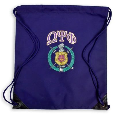 Express Design Group Omega Psi Phi Crest - Shield Cinch Sack Purple