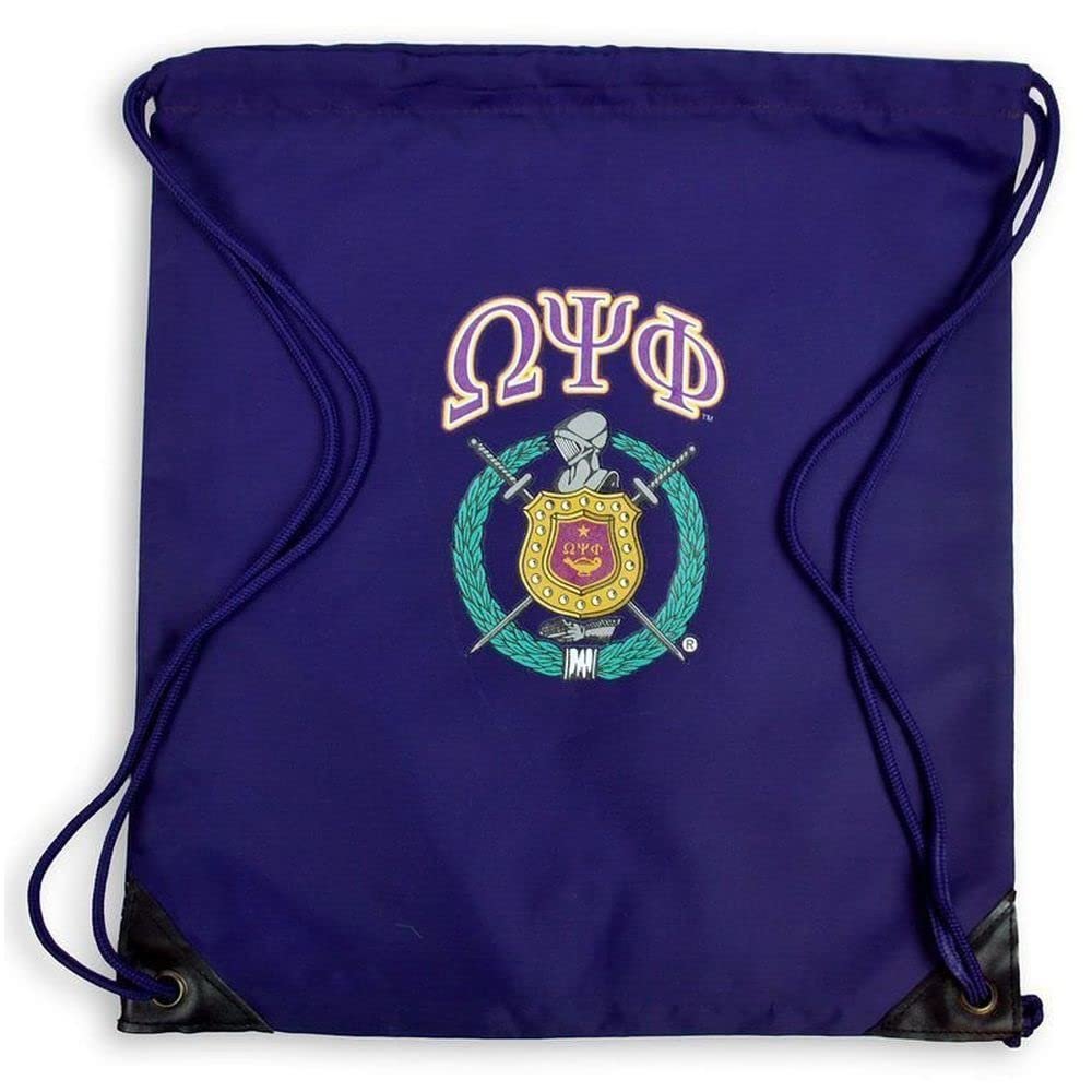 Express Design Group Omega Psi Phi Crest - Shield Cinch Sack Purple