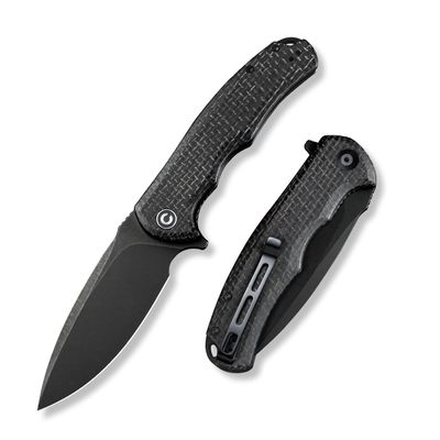 CIVIVI Folding Pocket Knife- Praxis Flipper Liner Lock Knife, 3.75" Black Stonewashed Blade with Micarta Handles, Reversible Clip for Everyday Carry Outdoor Use C803G