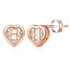 IEFWELL Earrings for Women - Heart Initial H Stud Earring Stud Earring Hypoallergenic Earrings for Piercing Womens Trendy Jewelry view 1