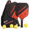 A11N Pickleball Paddles Set of 2 - USAPA Approved | 8OZ, Graphite Face & Polymer Core, Cushion Grip | 4 Balls, 1 Sling Bag, Red view 1