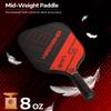 A11N Pickleball Paddles Set of 2 - USAPA Approved | 8OZ, Graphite Face & Polymer Core, Cushion Grip | 4 Balls, 1 Sling Bag, Red view 3