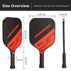A11N Pickleball Paddles Set of 2 - USAPA Approved | 8OZ, Graphite Face & Polymer Core, Cushion Grip | 4 Balls, 1 Sling Bag, Red view 4