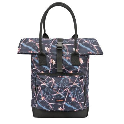TOURBON Nylon Roll-top Clip-On Bike Panniers Women's Shoulder Tote Bag (Black)