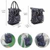TOURBON Nylon Roll-top Clip-On Bike Panniers Women's Shoulder Tote Bag (Black) view 3
